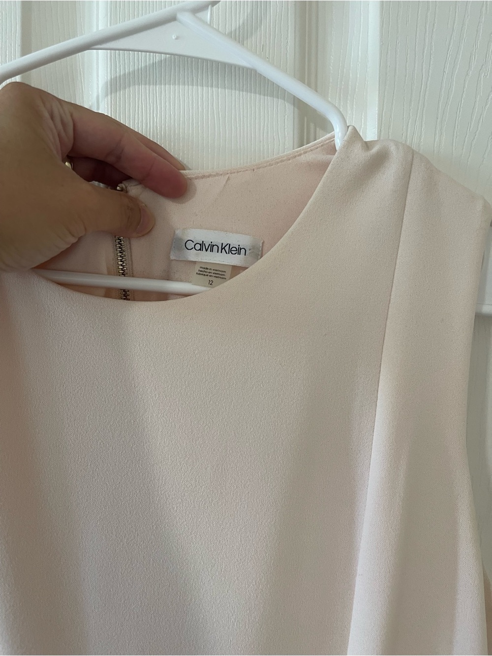 Calvin Klein Soft Blush High-Low Sleeveless Dress - Picture 4 of 5
